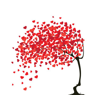 Valentine's abstract tree with hearts