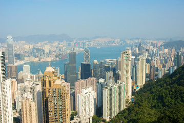 China, Hong Kong cityscape from the Peak