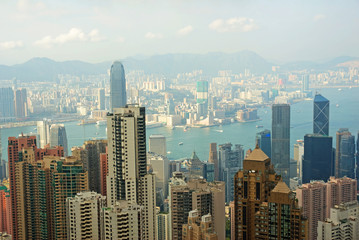 Obraz premium China, Hong Kong cityscape from the Peak