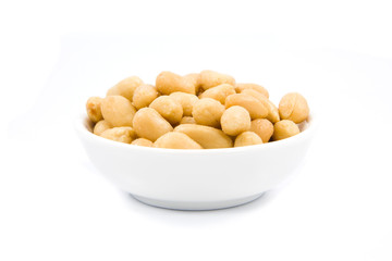 Salted peanuts. Nuts in a Small Bowl