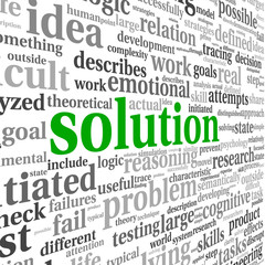 Solution concept in word tag cloud