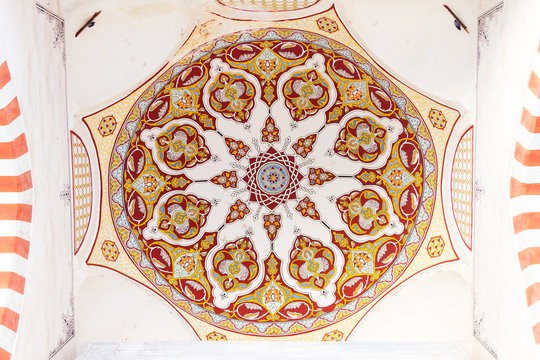 Interior view of a dome from Uc Serefeli Mosque courtyard, Edirn