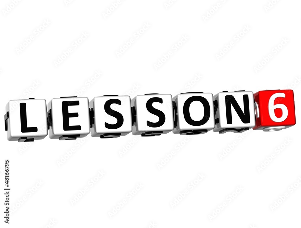 Poster 3d lesson button click here block text