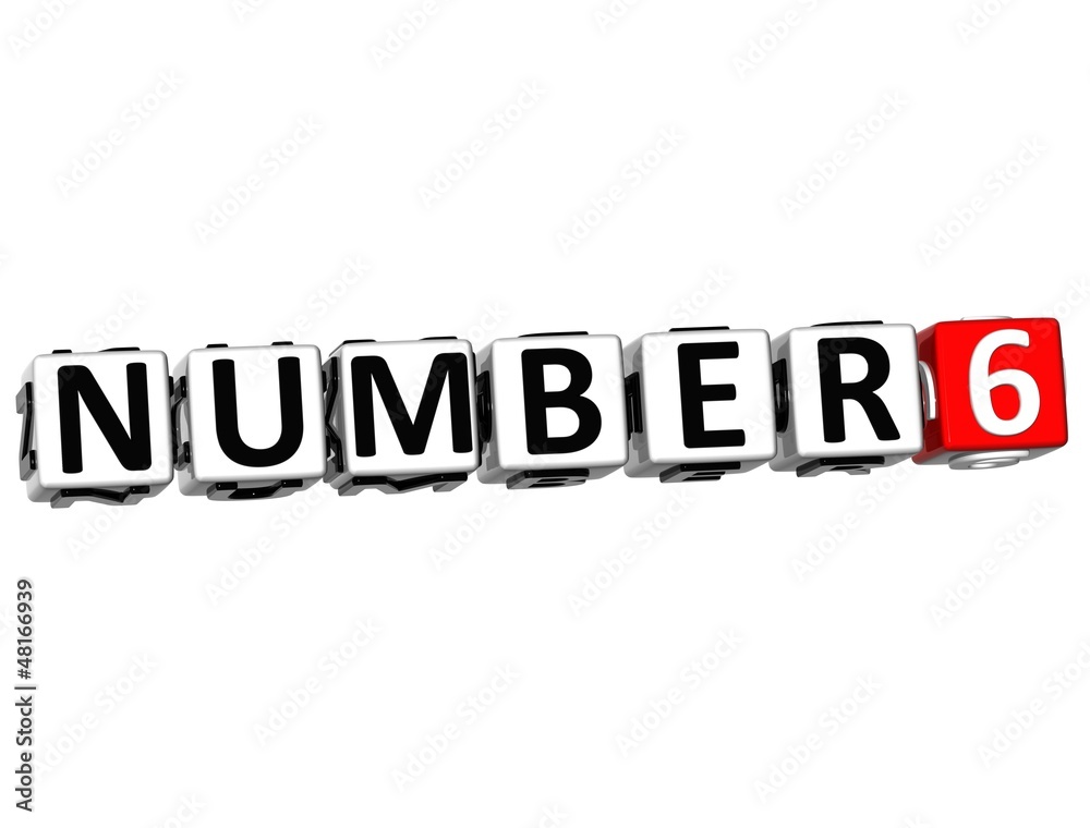 Poster 3d number button click here block text
