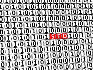 3D Word SEO inside zero one blocks