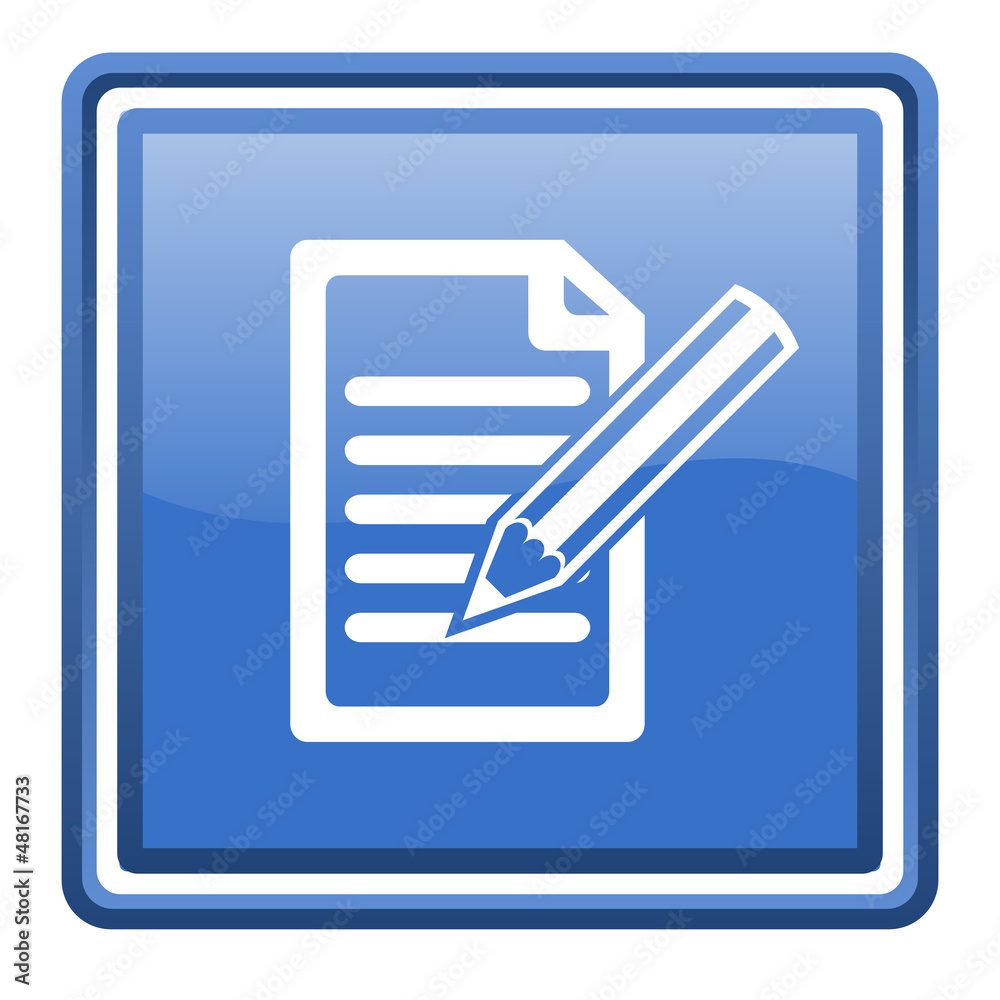 Aufkleber notes blue glossy square web icon isolated
