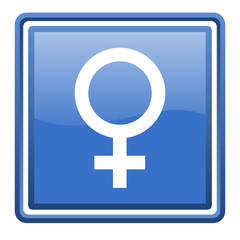 Fototapeta premium sex blue glossy square web icon isolated