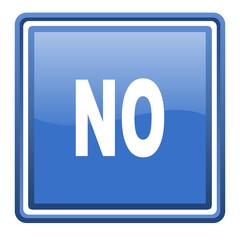 no blue glossy square web icon isolated