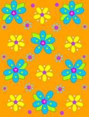 Big Button Blooms on orange