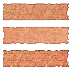 Set of three text box in old style