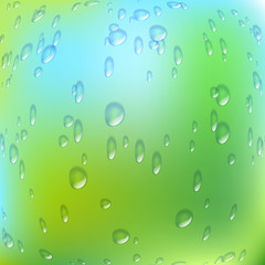 Abstract illustration of drops of water. Fish eye effect
