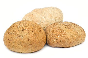 fresh bread isolated on white background