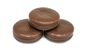chocolate cookies  on white background
