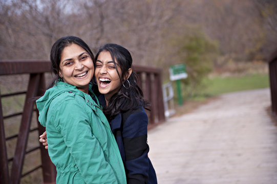 Indian mother and daughter