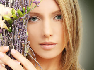 Beauty - woman face, spring makeup