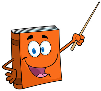 Text Book Cartoon Character With A Pointer