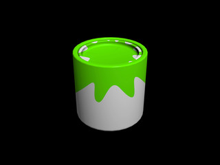 Pot of paint. 3D render.