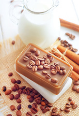 coffee soap, soap for spa, coffee and milk