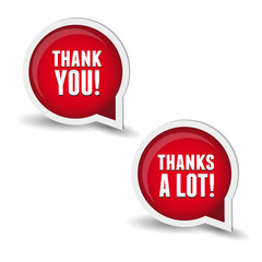 Thank you - grateful bubbles. Vector set.