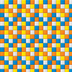 Colourful mosaic with four colored squares