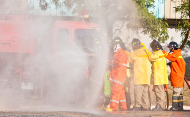 Firefighters training exercise