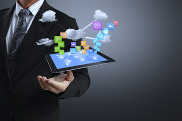 touch- tablet in hands
