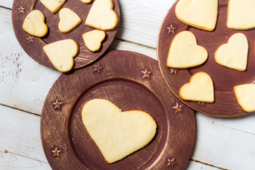 Heart-shaped cookies arranged on a plate no. 2