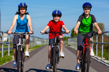 Active family biking