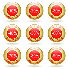 Boutons réductions pour les soldes