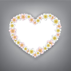 Plumeria flowers heart giftcard.