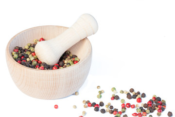 Pepper berries black, white, red and green