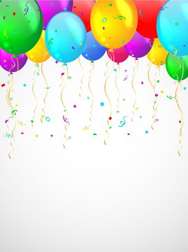 Background with multicolored balloons. Vector illustration. 
