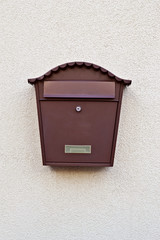 letter post box on a white wall