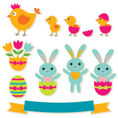 Easter stickers set