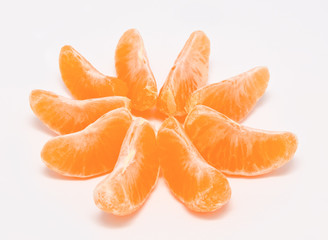 Orange tangerines isolated on a white
