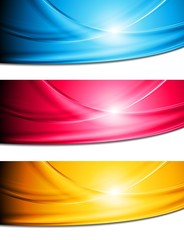 Bright vector waves banners