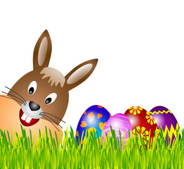 Osterhase mit Ostereiern