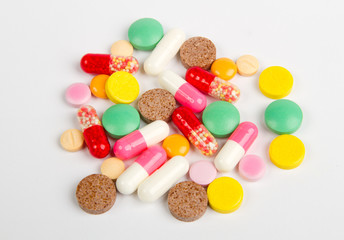 background made of colorful pills