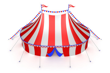 stylized striped circus tent