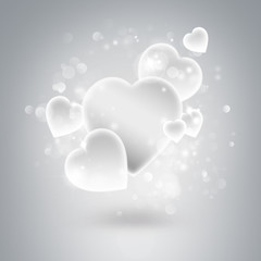 Beautiful hearts. Valentine day greeting card template