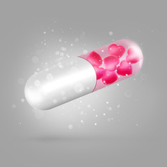 Magical pill with love medicine inside
