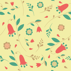 Seamless pattern with flowers bluebells