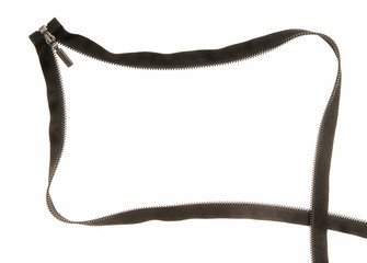 Black zipper. Creative frame.