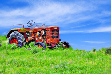 Old rusty tractor