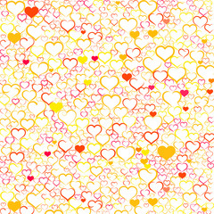 Colorful Valentine's day background with hearts, vector