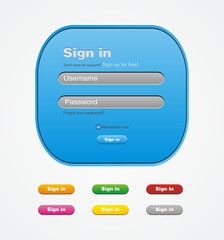 blue sign in web form