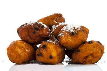 Dutch oliebollen with sugar