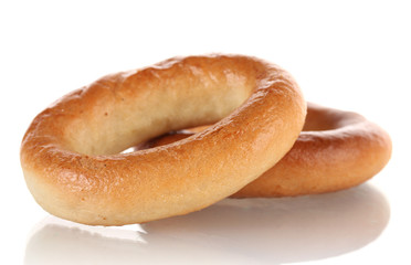 tasty bagels, isolated on white