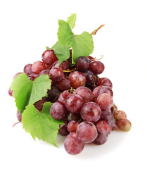 ripe sweet grapes isolated on white.