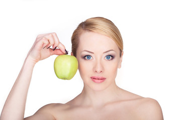 Obraz na płótnie Canvas woman with apple